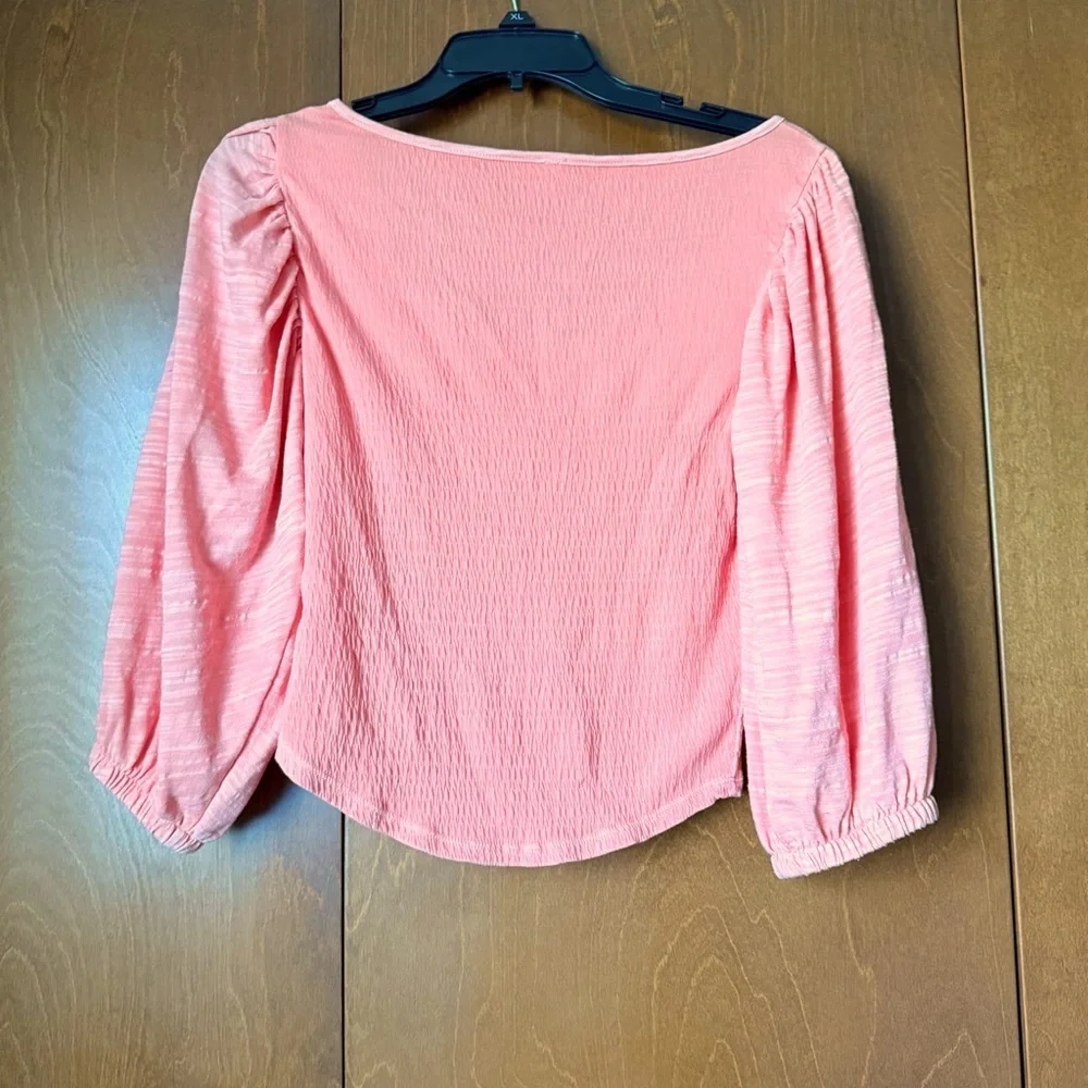 Free People Day Lily Top in Peach Terra Cotta Pink Sz Med